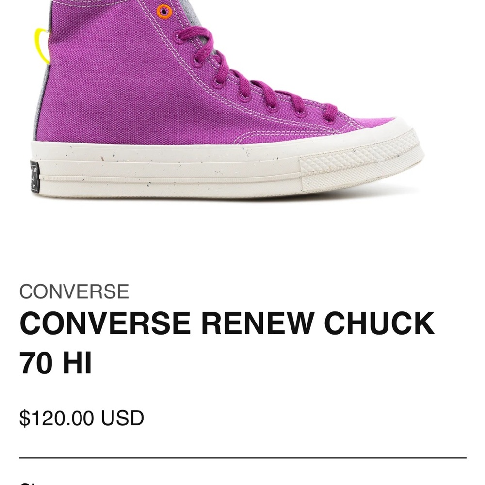 Converse Renew Chuck 70 Hi Purple Sneakers, Size W7/M5 = NIB